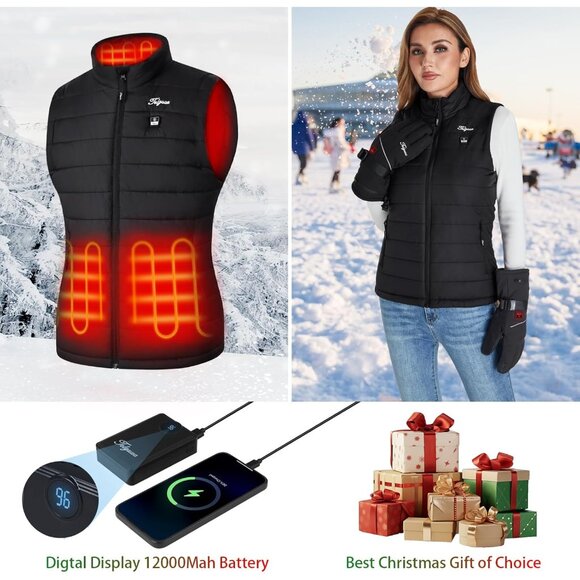 Heated Vest Women Polyester Size Medium Rechargeable Battery Pack - Picture 5 of 6